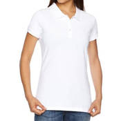 KADIN BEYAZ %100 Pamuklu Tişört (T-Shirt) baskı (polo yaka) kısa kol / KT05