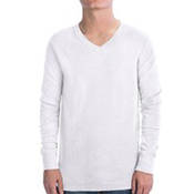Erkek BEYAZ %100 Pamuklu Tişört (T-Shirt) baskı (v yaka) uzun kollu / ET04