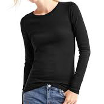 KADIN RENKLİ %100 Pamuklu Tişört (T-Shirt) baskı (0 yaka) Uzun kollu / KTR02